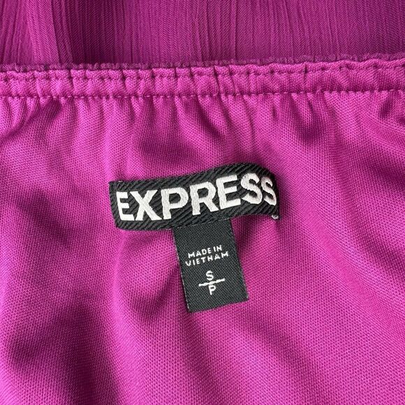 Express Magenta Strapless Dress Sz Small Lined Casual String Tie - Picture 3 of 9